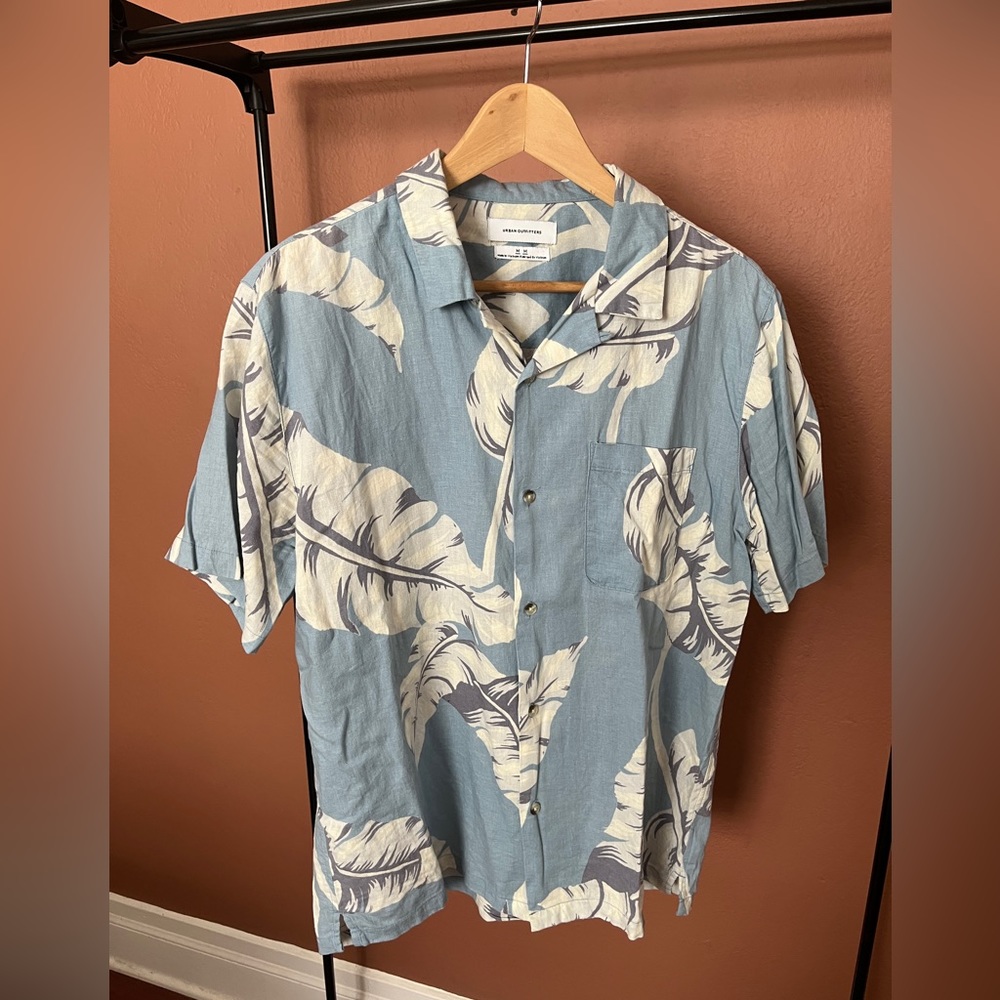 Vintage Urban Outfitters, light blue floral button up, medium
